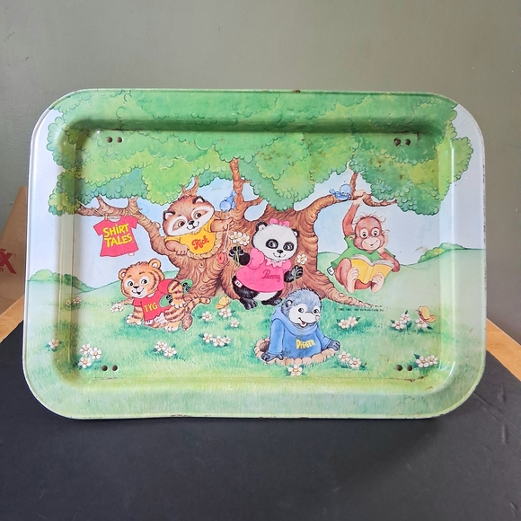 Rare 80s Shirt Tales Cartoon Character Metal Tv Tray Vintage 1982 Hallmark 13" - Picture 1 of 12